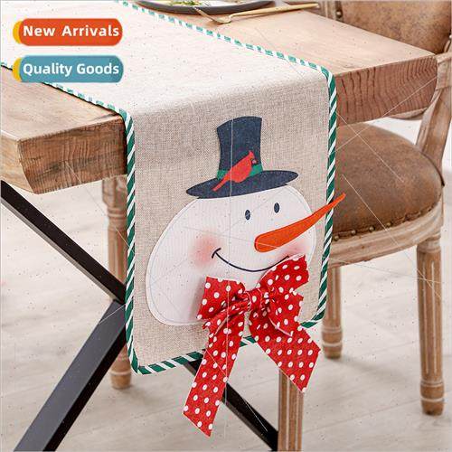 Christmas burlap old man snowman table flag home dining tabl