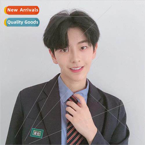 Wig men short hair center parted bangs short handsome natura