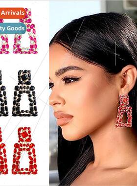 earringsEurope fashion geometric square earrings ins heavy s