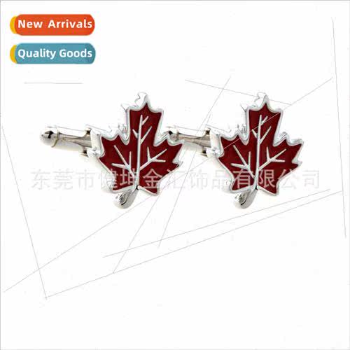 Red Maple Leaf Cufflinks Red Leaf Cufflinks French Shirt Acc