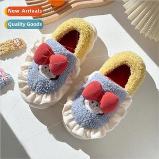 Cartoon cotton shoes ltle girl indoor warm cotton slippers t