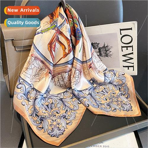 Retro 2023 spring fall new fashion mulberry silk 70 small sq