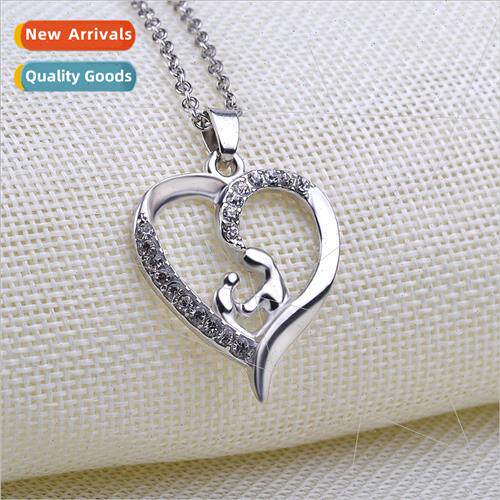 New fashion peach heart necklace mom gift Europe love neckla