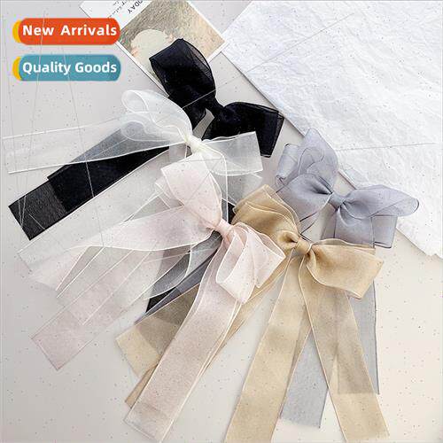 Japan Korea mesh bow hairpin female French sweet back head h