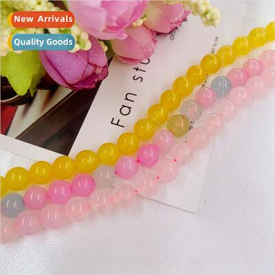 Natural color agate loose beads bracelet beads diy handmade
