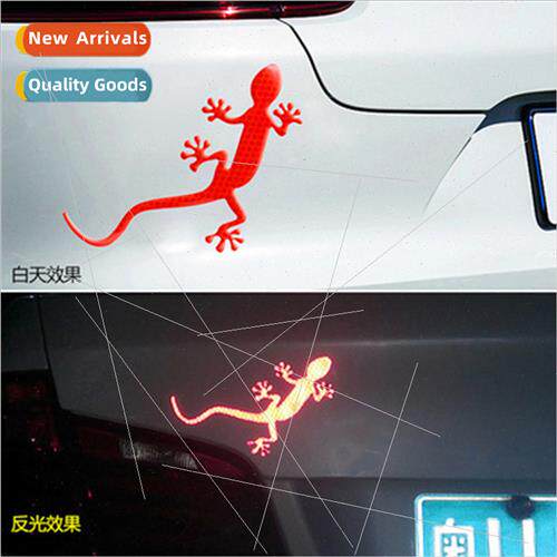 3d reflective gecko car stickers tail mark creative personal