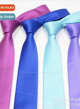 Men Korean Narrow Solid Color Tie New 1200 Pin 6CM Formal Ti