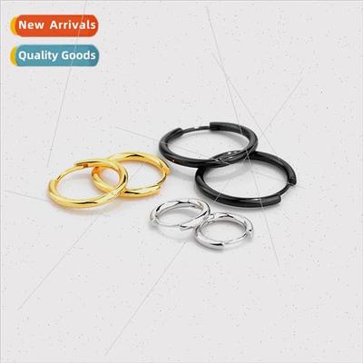 Earrings female 925 silver Europe cold wind ear buckle simpl