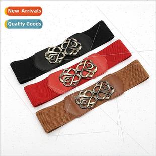 retro wai pair wide corset female belt buckle shaped Rose