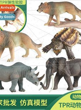 simulation animal model toys solid large rhinoceros elephant