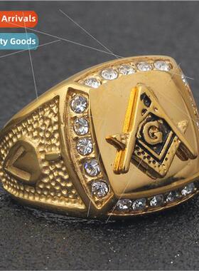 Euroins Masonic  Oil Drip Geometric 4 de Diamond Fashion Rin