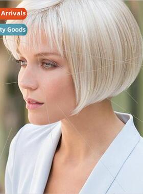 Europe wigs 适用women mother hair brownish blonde short fluf