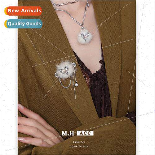 Rabb hair love tassel brooch female sweet cool delicate pin