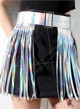 Laser Dazzle Sexy Acting Belt Punk Tassel Trend Women Belt W