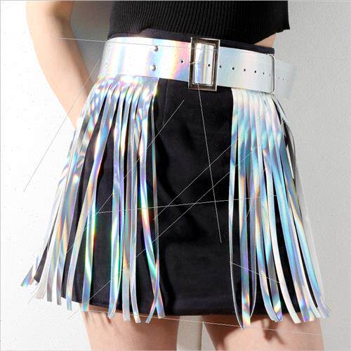 Laser Dazzle Sexy Acting Belt Punk Tassel Trend Women Belt W