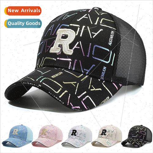 New hat Korean  R letters baseball cap female spring summer