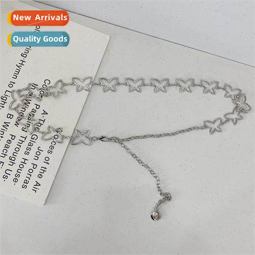 Waist chain ladies dress silver butterfly link iron chain sm