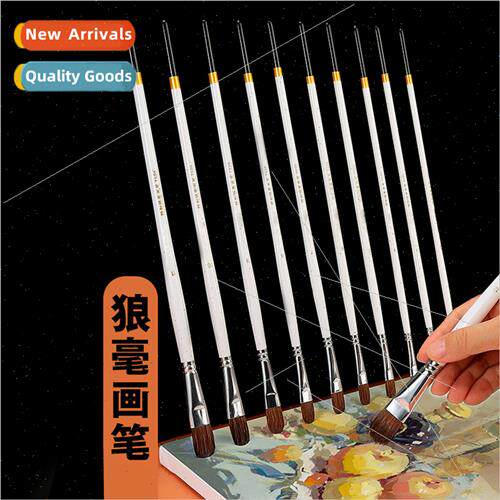 6pcs Wolf Hair Watercolor Brushes Set适用Fine Arts Round Sha