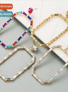 Europe fashion simple geometric square long dangling earring