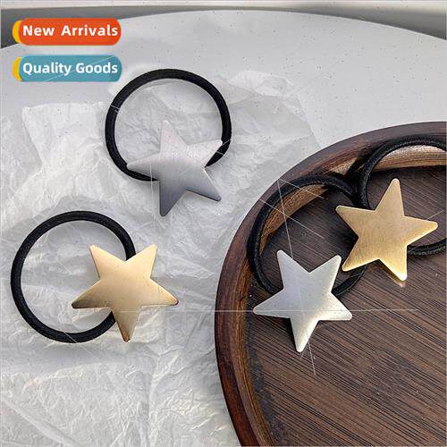 Brushed alloy pentagram hair band ins sweet minimalist ponyt