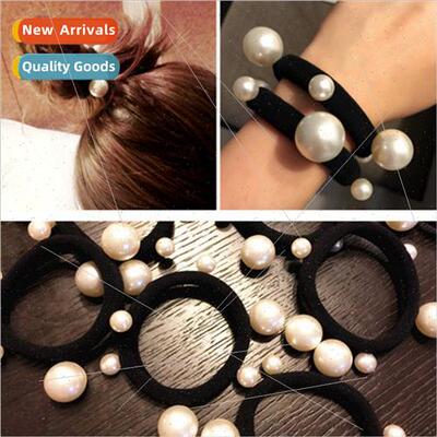 Korea sweet handmade beaded high elastic hair rope Korea siz