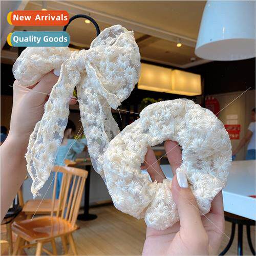 ins embroidery head flower hair rope fat intestine hair band
