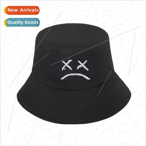 Spring summer new hat tide crying face embroidery fisherman