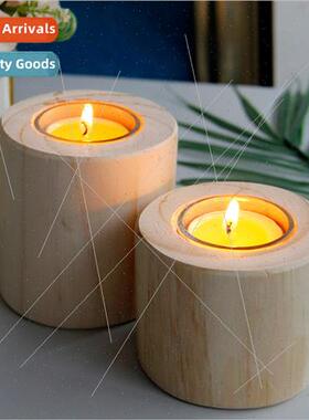 mple Scandinavian Modern Wooden Candle Holder Tabletop Candl