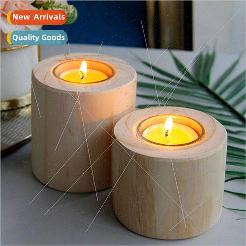 mple Scandinavian Modern Wooden Candle Holder Tabletop Candl