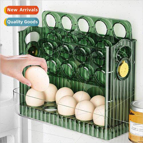 Egg storage box refrigerator side door organizer can be reve