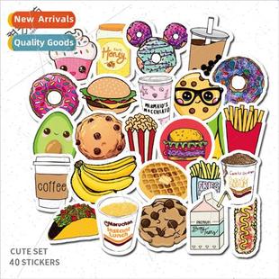 fresh cute graffiti stationery small stickers guitar food