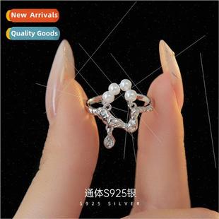 Bead Ring Women S925 Europe Teardrop Irregular Vintage lver