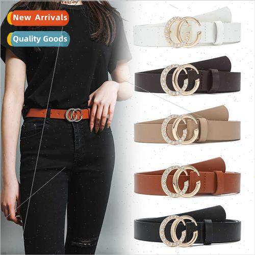 Belt female double C point drill retro nd belt ladies fashio