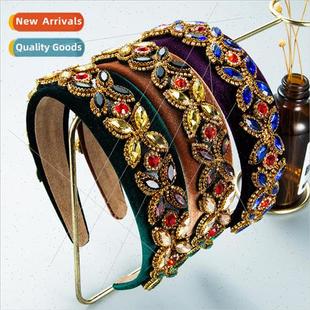 fashion new colorful Hair flowers Europe rhinestone bands