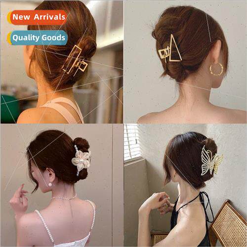 Korean hair accessories metal tassel grab clip large back he