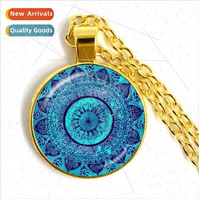 Tree fe Charm Mandala Art Pictures Glass Necklace Symbols Cr