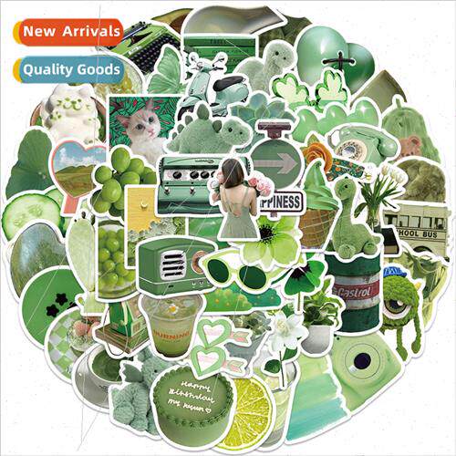 60 green small fresh physical graffiti stickers decorative l
