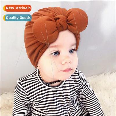 Children fat ears knot hat ins newborn baby set head cap 9 c