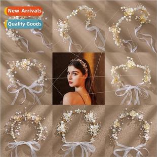 aesthetic headdress handmade hair wreath Europe band bridal