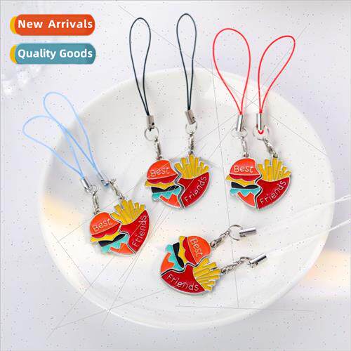 Burger fries cell phone charm simple cute friendship schoolb