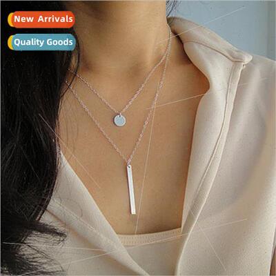 Europe fashion retro metal bar tassel collar bone chain neck