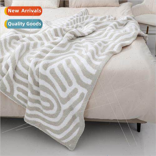Scandinavian fresh half fleece blanket sofa blanket thickene