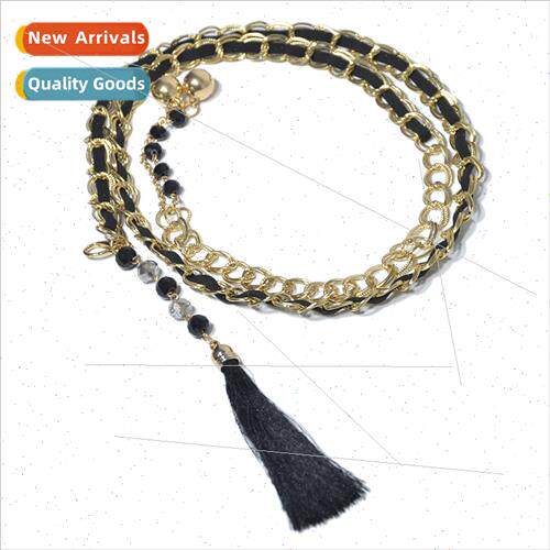 Women dresses accessories waist chain metal chain rhinestone