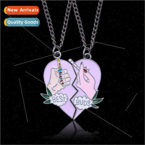 Europe good girlfriends necklace metal heart cigarette light