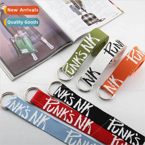New English printing jeans decorative belt Korea versatile d
