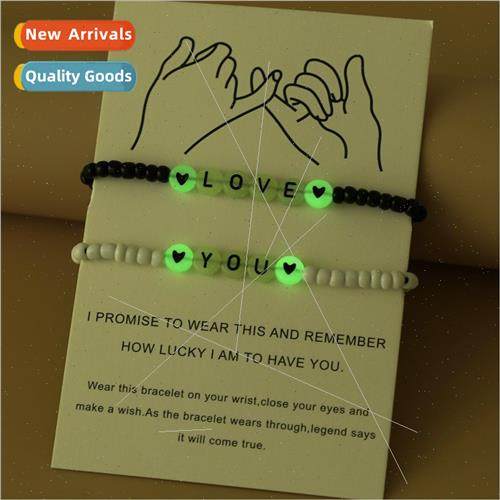 glow-in-the-dark acrylic letters LOVE YOU card braided brace