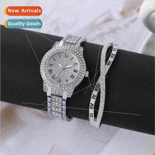 12 Roman Scale Full Star Women Watch Cross Bracelet