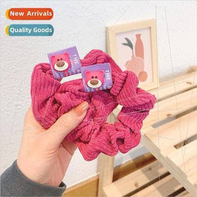 Strawberry Bear Cute Large Intestine Hair Circle Corduroy He