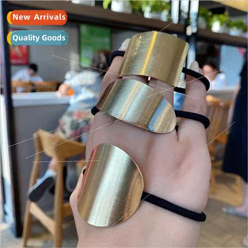 ins Europe simple retro hair rope metal brushed triangle hea
