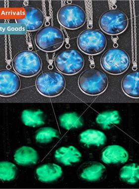 2017 New Time Gemstone 12 Constellation minous Pendant Neckl